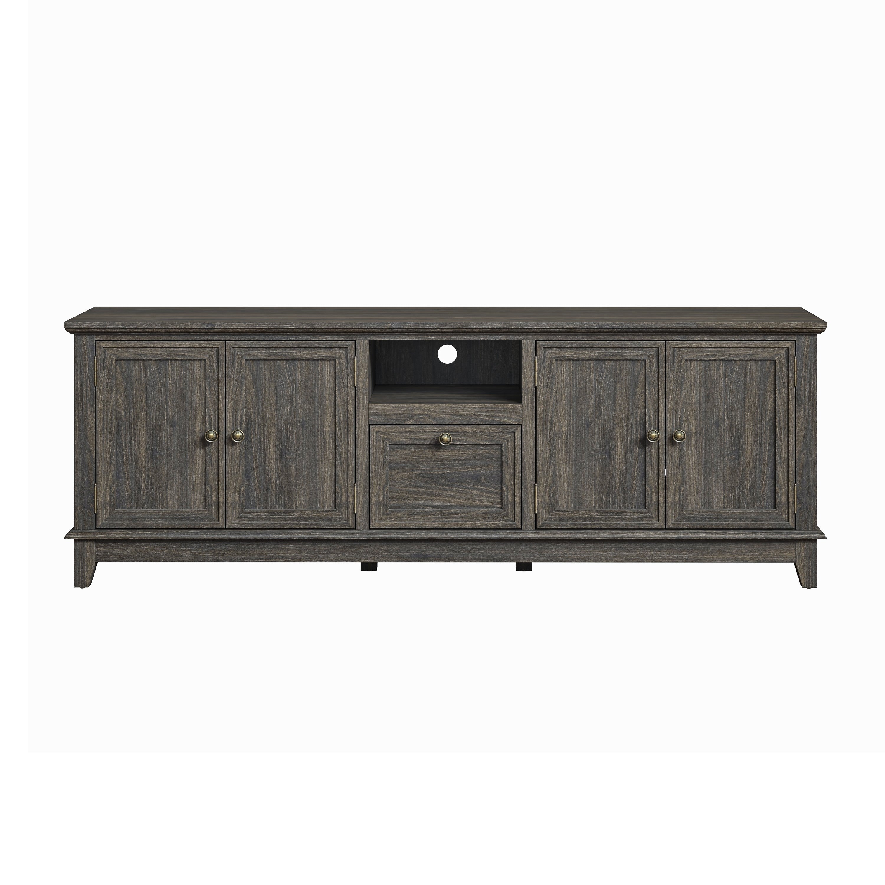 Meuble TV rustique de 183 cm (72 pouces) avec étagères réglables et rangement caché - 183 cm de largeur