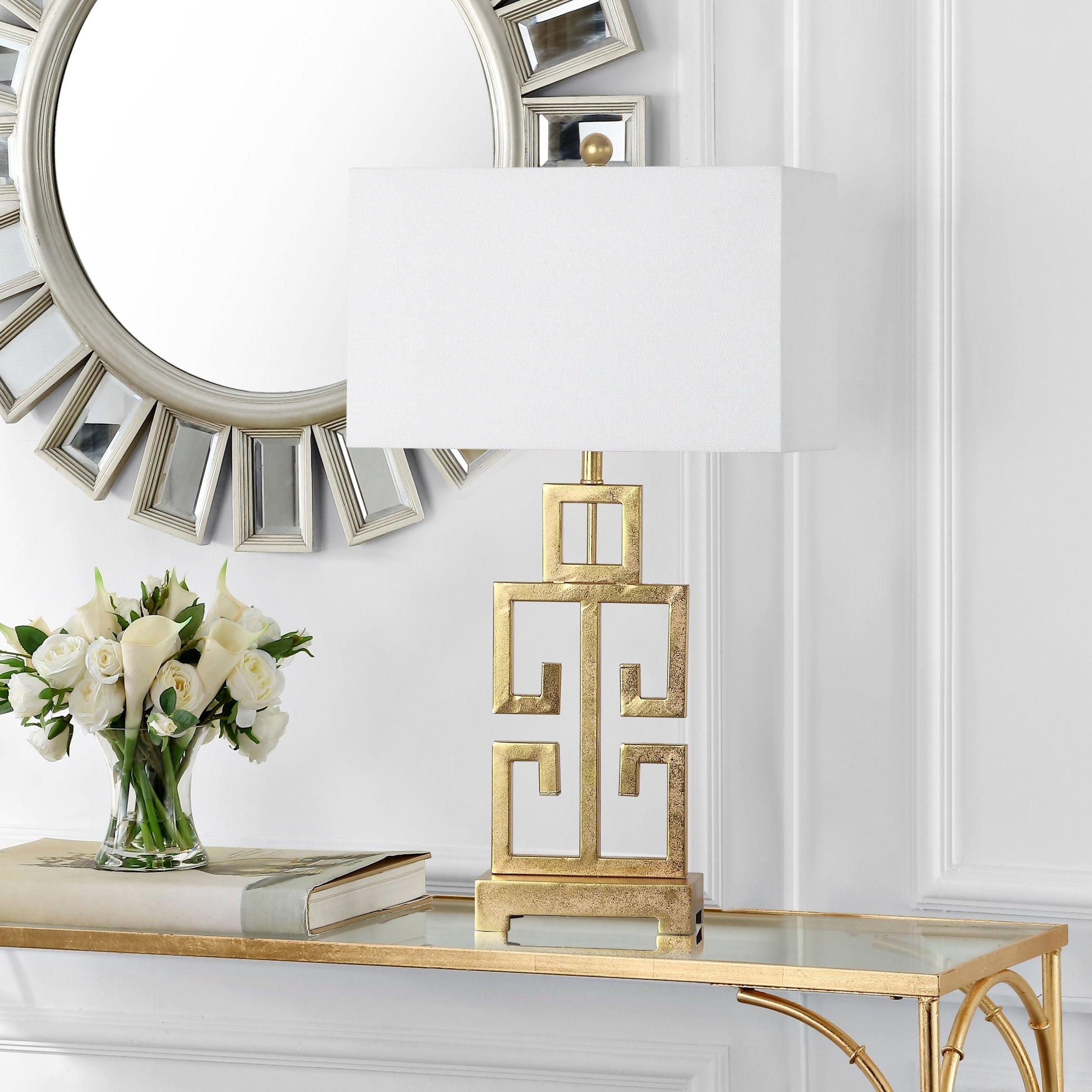 SAFAVIEH Lighting Chantelle, lampe de table antique dorée de 74 cm (lot de 2) - 16W x 9D x 74H