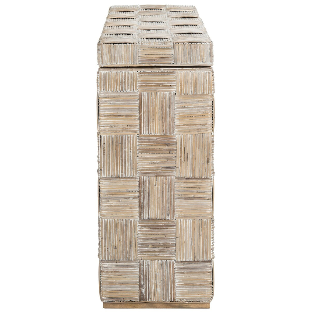 Table console en rotin SAFAVIEH Mindel - 51L x 14P x 32H (mesures en pouces)