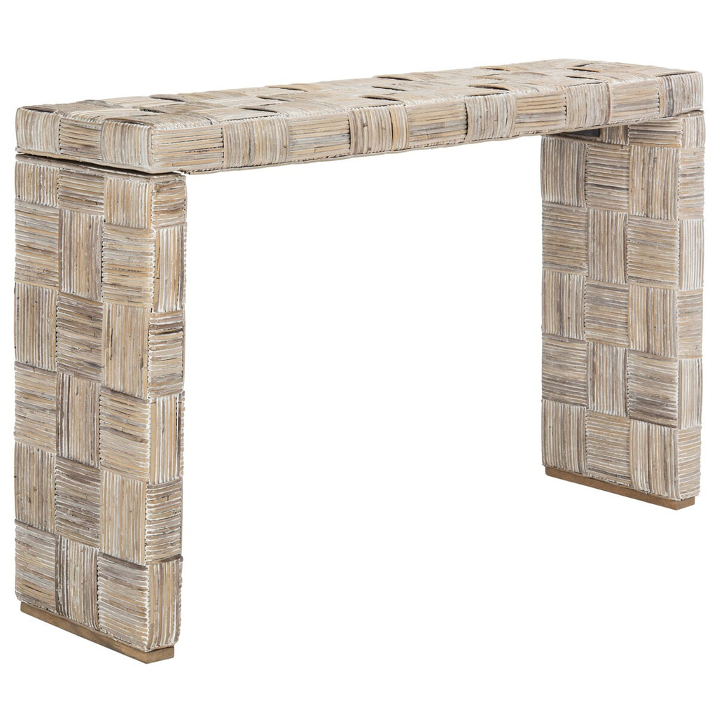 Table console en rotin SAFAVIEH Mindel - 51L x 14P x 32H (mesures en pouces)