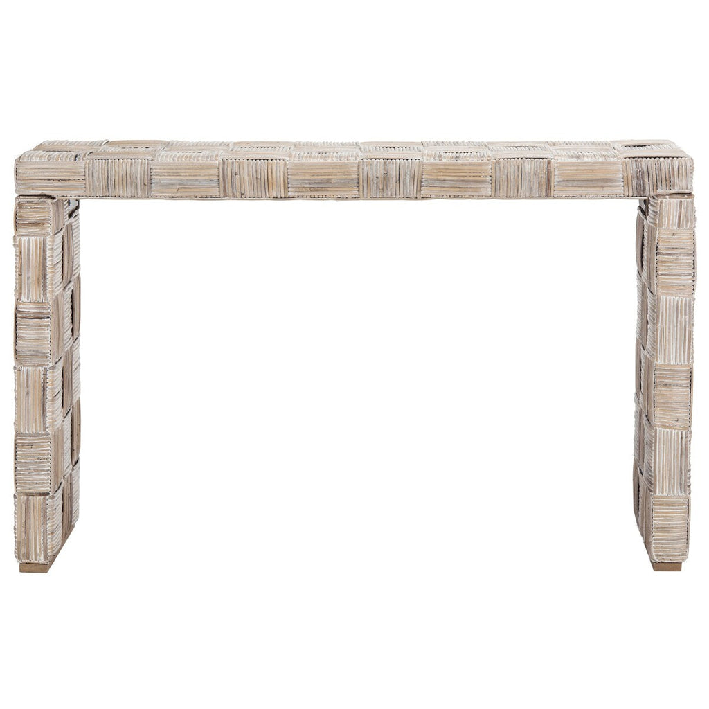 Table console en rotin SAFAVIEH Mindel - 51L x 14P x 32H (mesures en pouces)