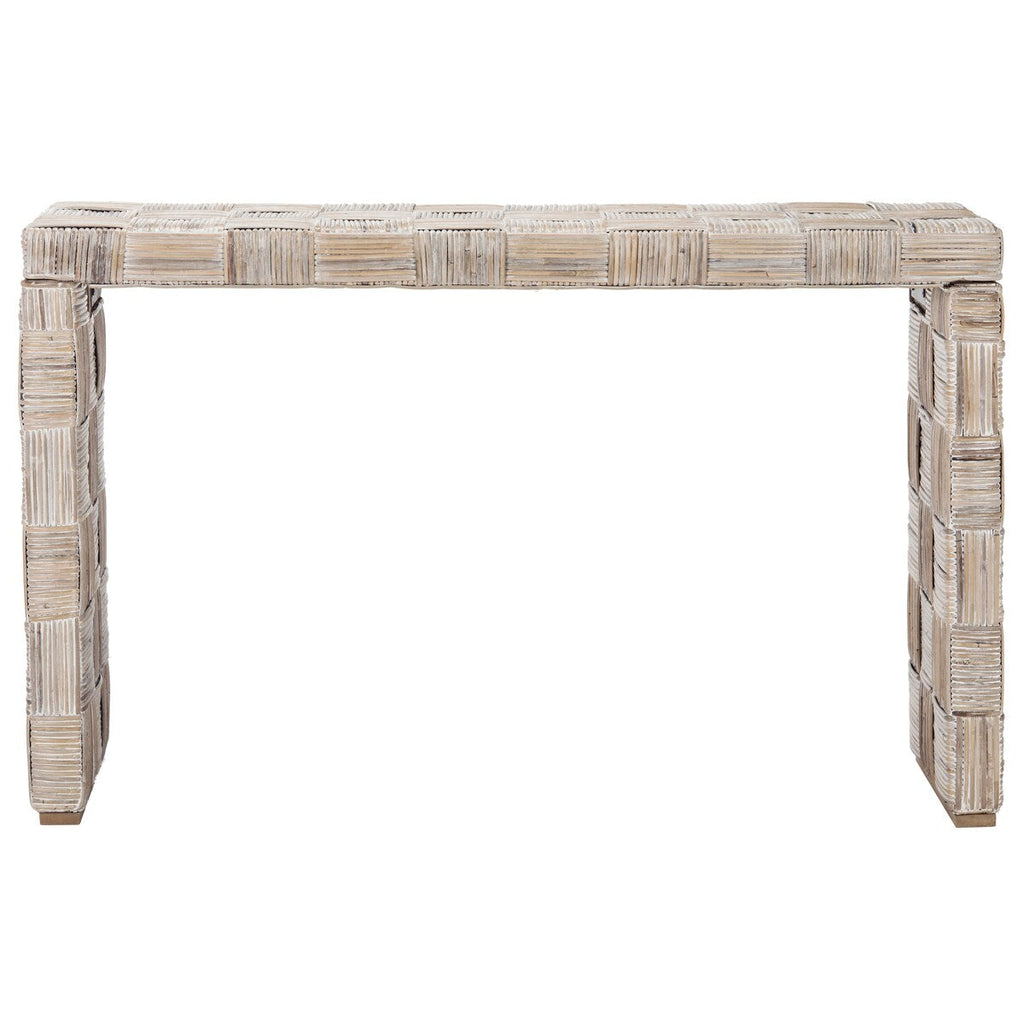 Table console en rotin SAFAVIEH Mindel - 51L x 14P x 32H (mesures en pouces)