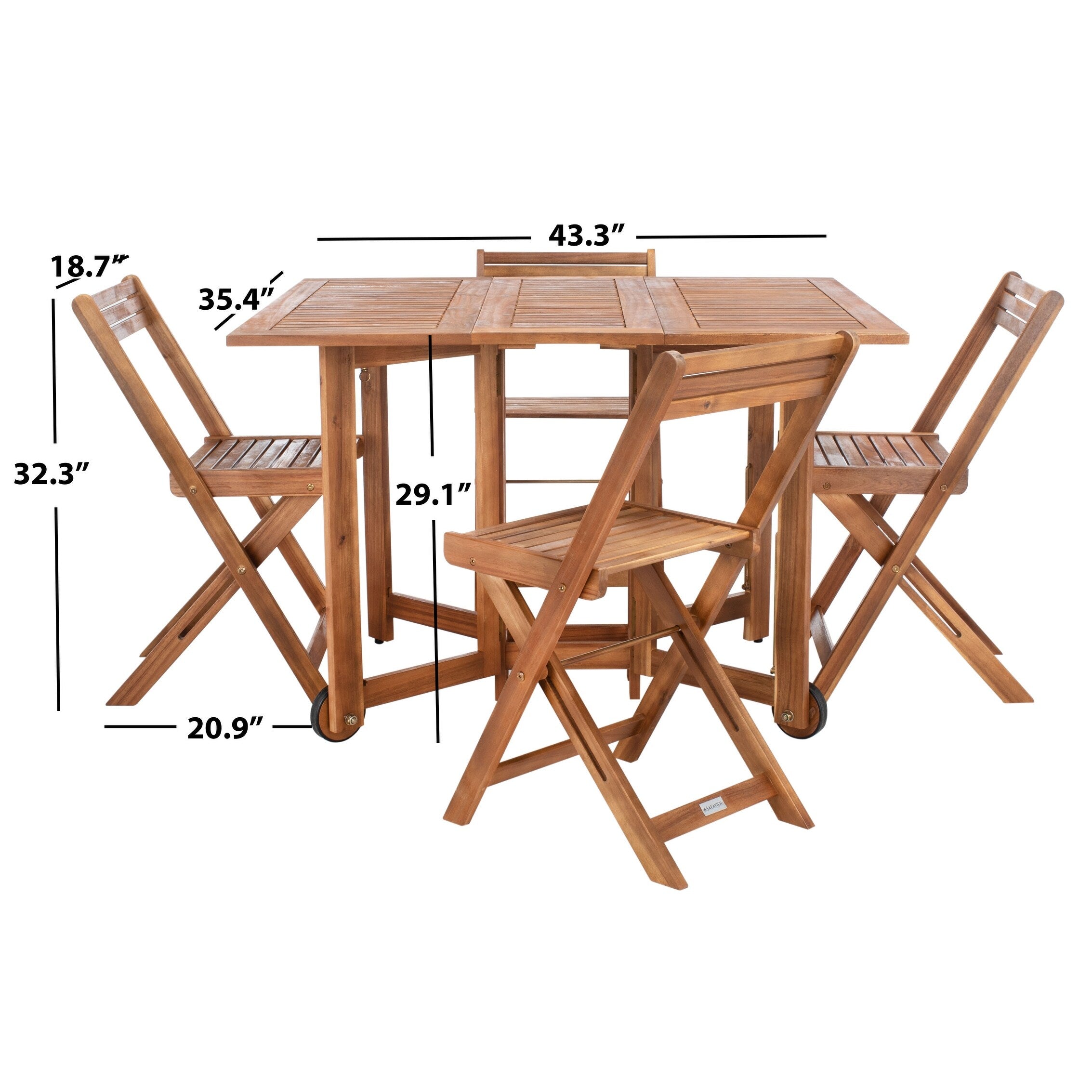Ensemble de salle à manger d'extérieur SAFAVIEH Brandy 5 pièces - 43 po L x 35 po P x 29 po H
