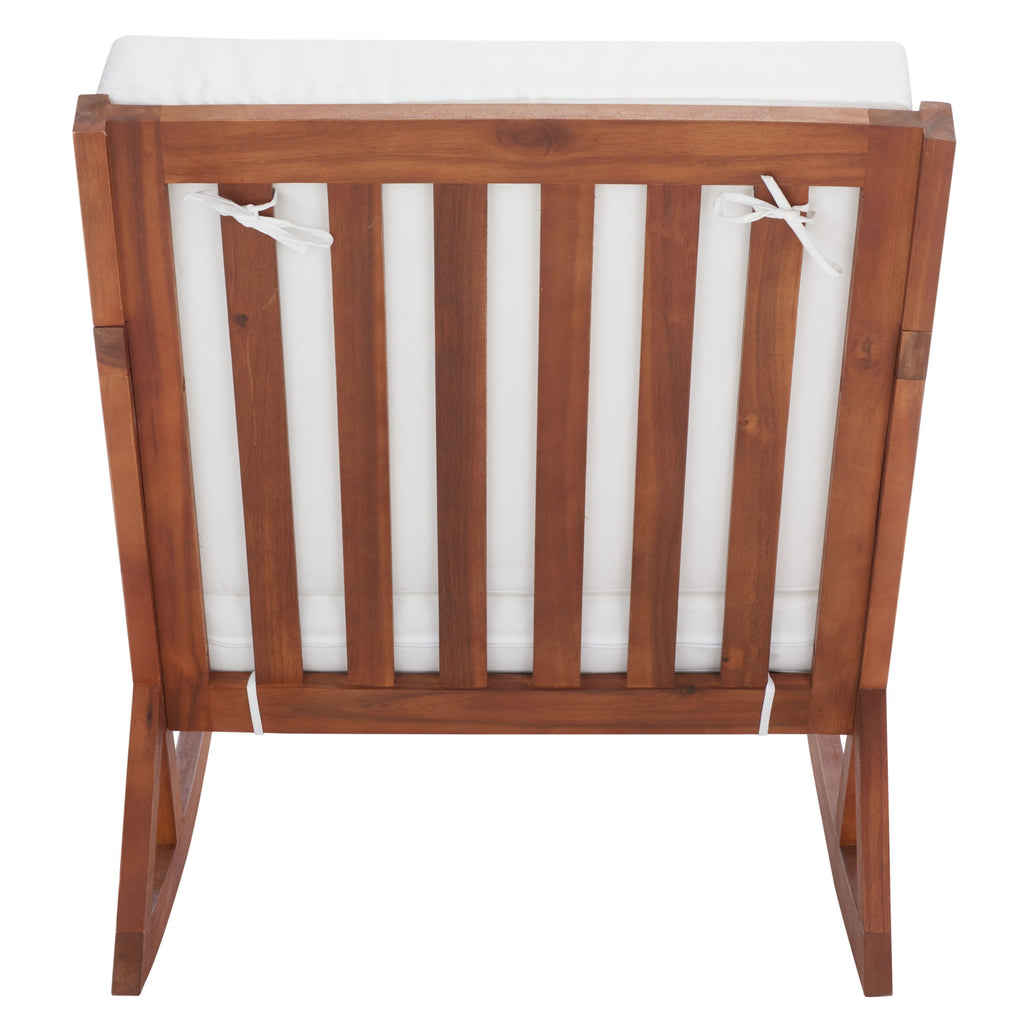 Chaise à bascule d'extérieur Makaila de SAFAVIEH avec coussin - 66L x 79P x 97H (cm)