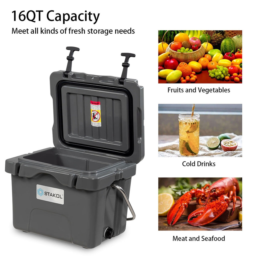 SKTAKOL Glacière isotherme portable 16 quarts, étanche, 24 boîtes de glace - Voir les détails
