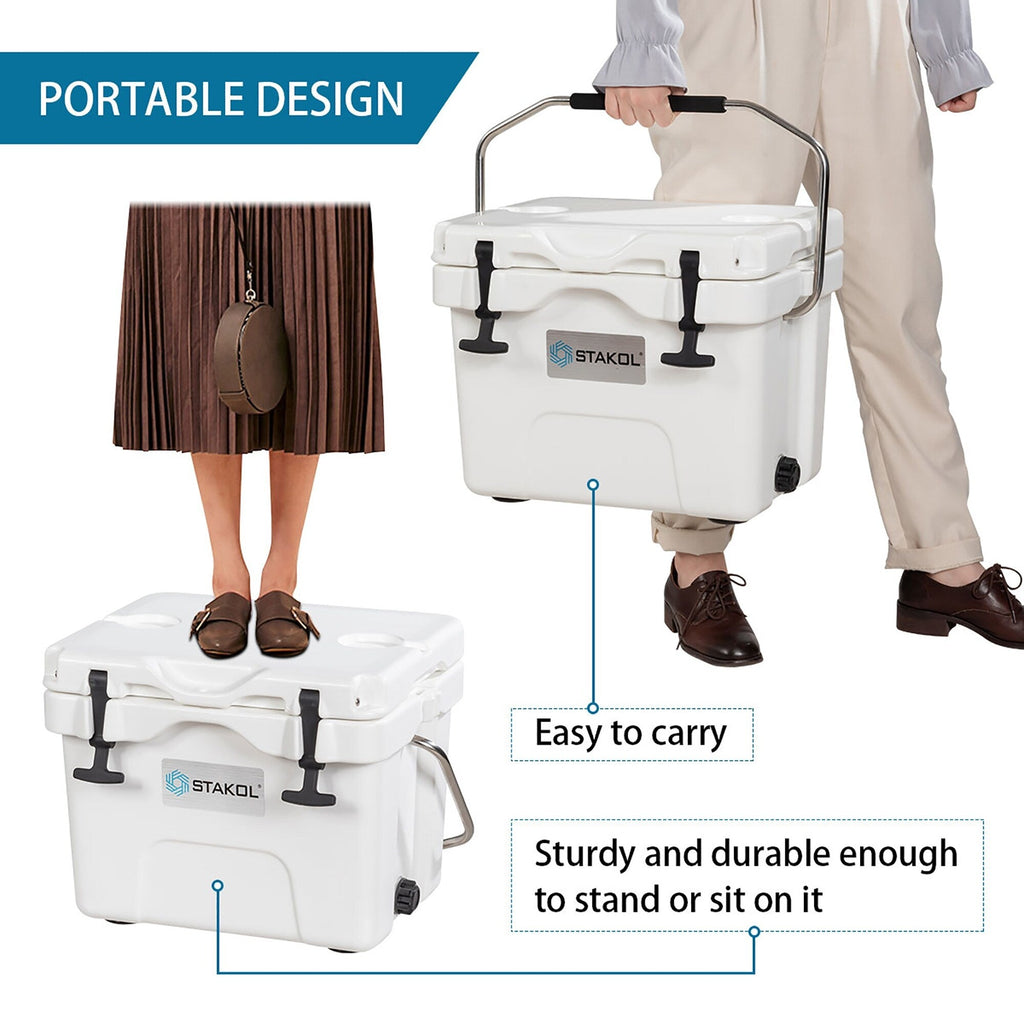 SKTAKOL Glacière isotherme portable 16 quarts, étanche, 24 boîtes de glace - Voir les détails