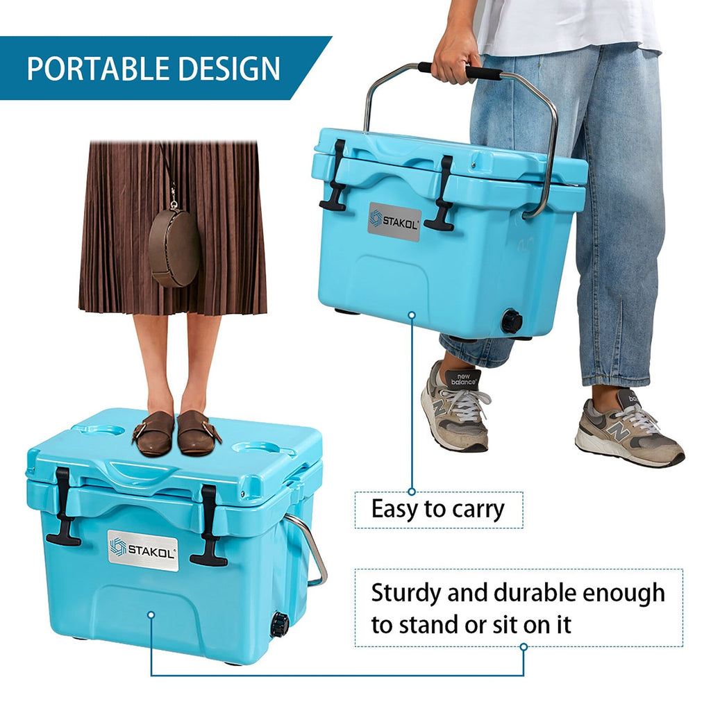 SKTAKOL Glacière isotherme portable 16 quarts, étanche, 24 boîtes de glace - Voir les détails