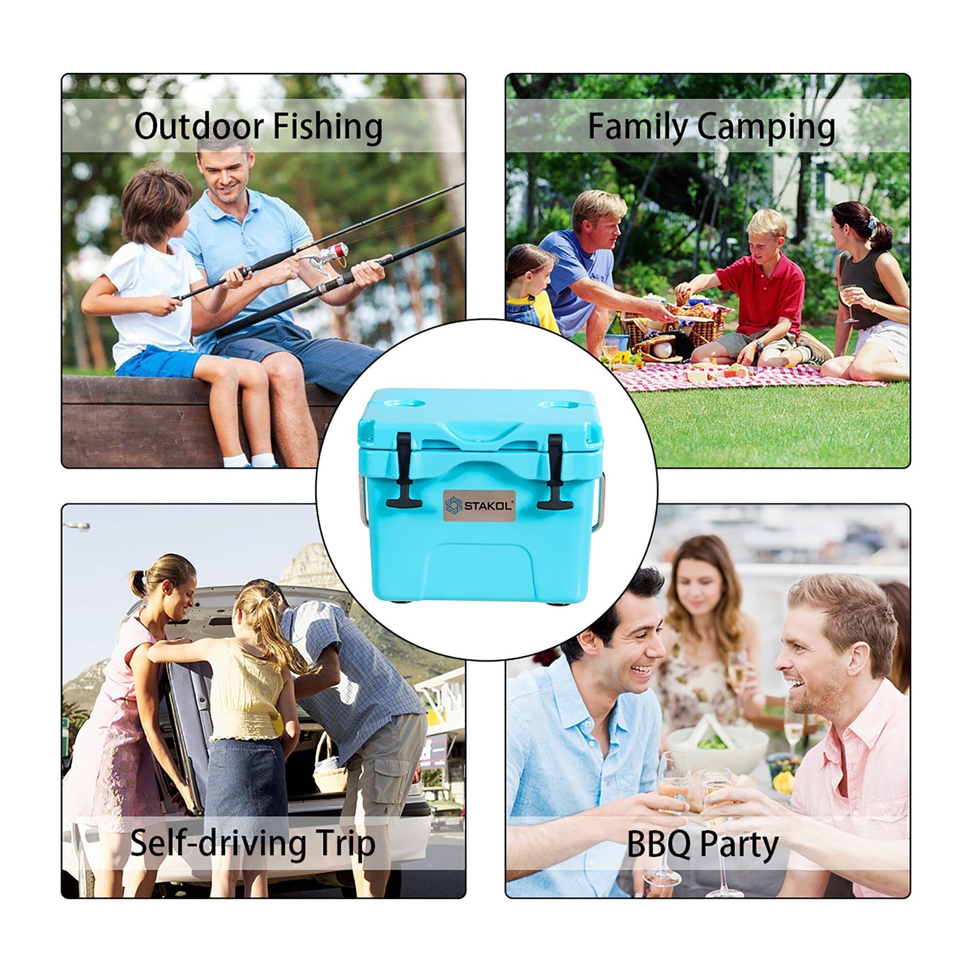 SKTAKOL Glacière isotherme portable 16 quarts, étanche, 24 boîtes de glace - Voir les détails