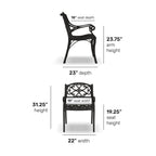 Ensemble de salle à manger d'extérieur 7 pièces Sanibel en aluminium bronze avec table ovale de 72 pouces et six fauteuils par Homestyles