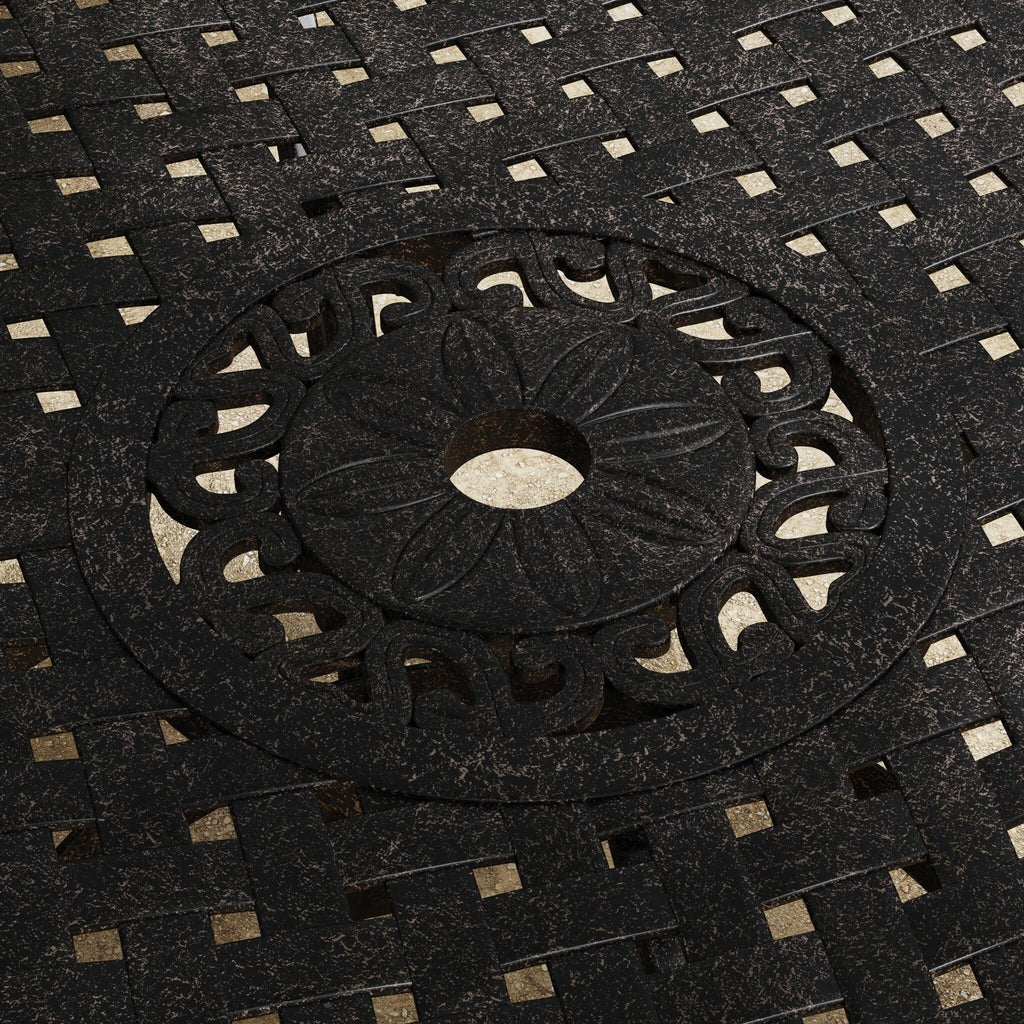 Ensemble de salle à manger d'extérieur 7 pièces Sanibel en aluminium bronze avec table ovale de 72 pouces et six fauteuils par Homestyles