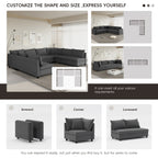 Canapé d'angle réversible en chenille en forme de U, combinaison libre, canapé convertible 8 places surdimensionné