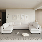 Canapé d'angle réversible en chenille en forme de U, combinaison libre, canapé convertible 8 places surdimensionné