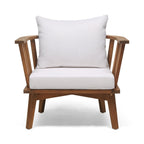 Fauteuils de jardin Sedona en bois d'acacia avec coussins (lot de 2) par Christopher Knight Home