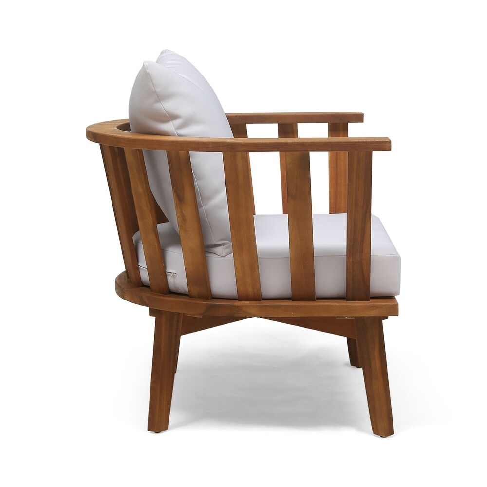 Fauteuils de jardin Sedona en bois d'acacia avec coussins (lot de 2) par Christopher Knight Home