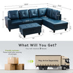 Ensemble de canapés 3 pièces en similicuir PU pour salon