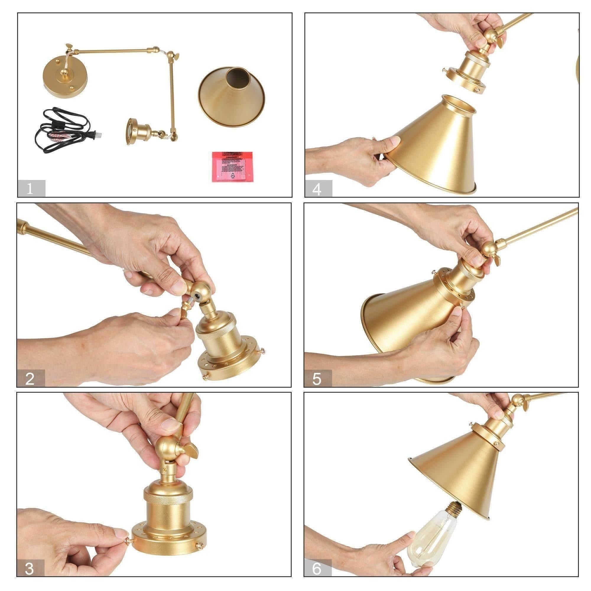 Lot de 2 appliques murales modernes à bras oscillant, réglables, à brancher ou à câbler.