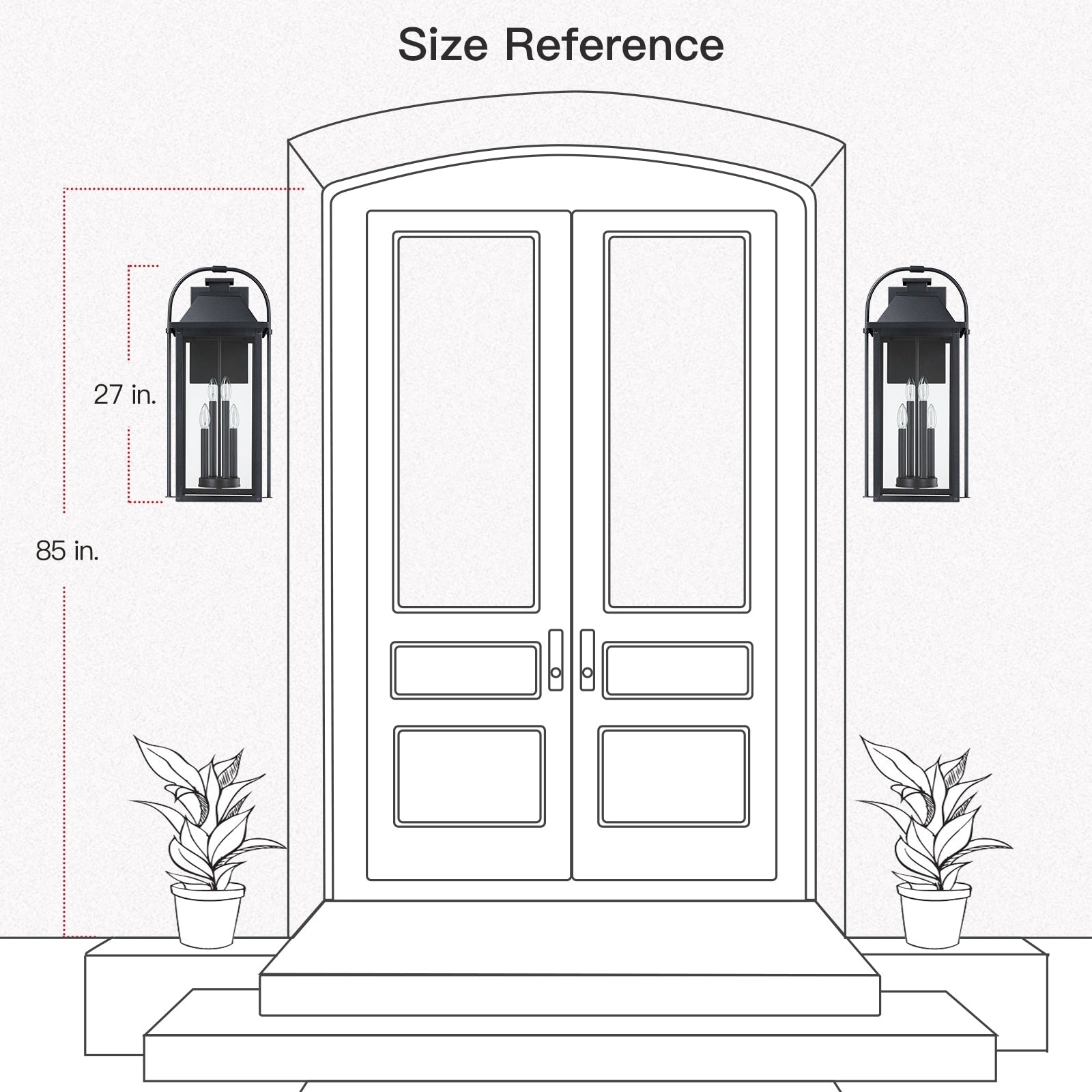 Applique murale extérieure noire Brits