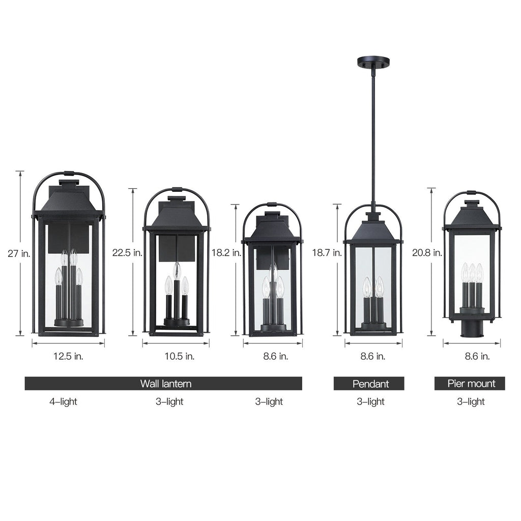 Applique murale extérieure noire Brits