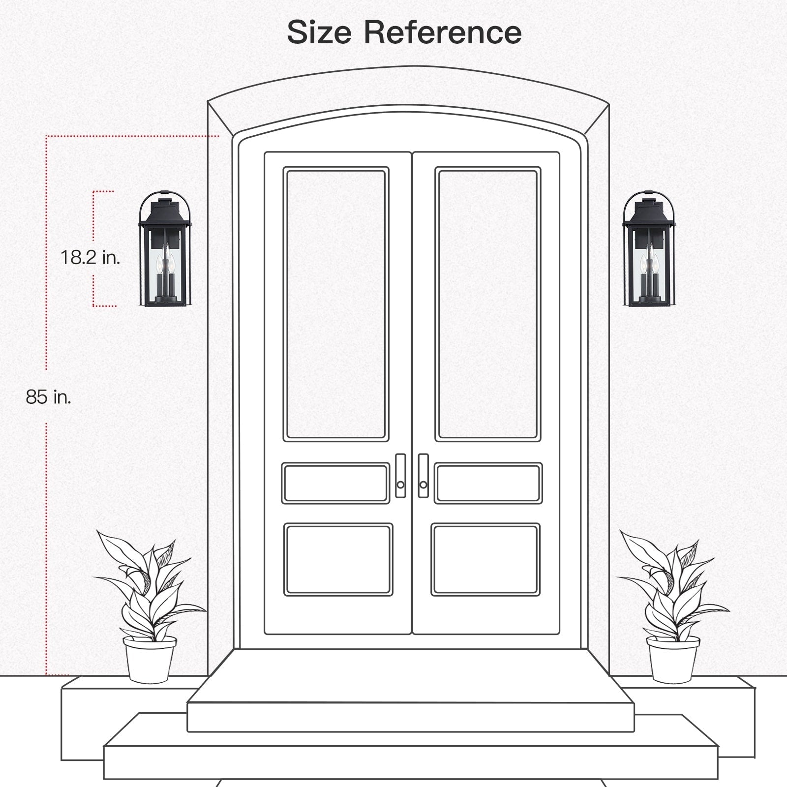 Applique murale extérieure noire Brits