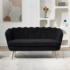 Petit canapé deux places avec pieds en métal doré - 2 places