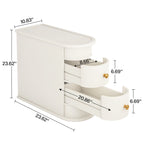 Table d'appoint en bois massif, table de chevet étroite à deux tiroirs, modèle Slim