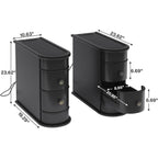 Table d'appoint en bois massif, table de chevet étroite à deux tiroirs, modèle Slim