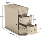 Table d'appoint en bois massif, table de chevet étroite à deux tiroirs, modèle Slim