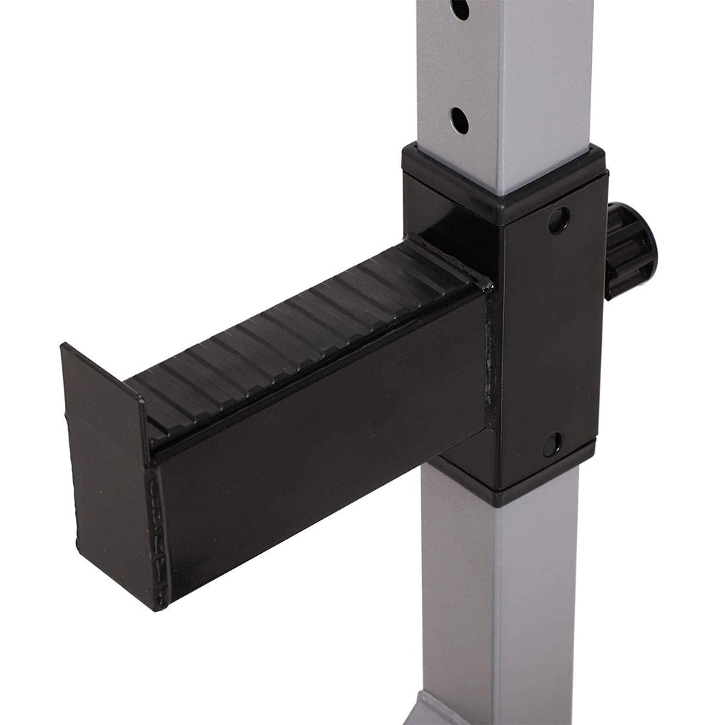 Soozier Support de Squat/Banc de Poussée de Barre à Hauteur Réglable en Acier, 2 pièces - N/A