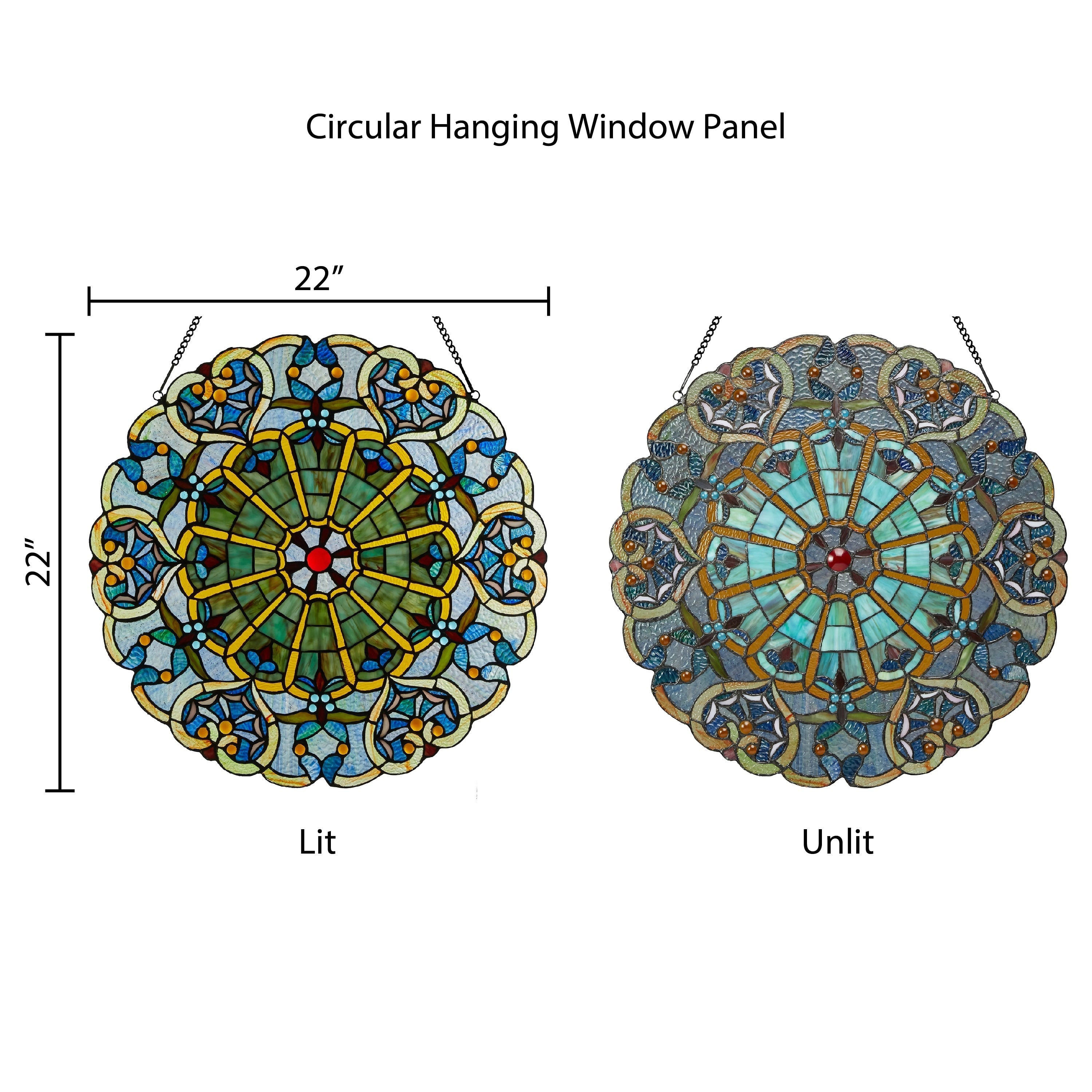 Panneau de vitrail victorien de 56 cm de haut de River of Goods