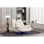 Fauteuil inclinable électrique pivotant avec haut-parleurs Bluetooth, support pour téléphone, ports de chargement USB et Type-C, rangement dissimulé dans l'accoudoir