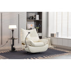 Fauteuil inclinable électrique pivotant avec haut-parleurs Bluetooth, support pour téléphone, ports de chargement USB et Type-C, rangement dissimulé dans l'accoudoir