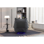 Fauteuil inclinable électrique pivotant avec haut-parleurs Bluetooth, support pour téléphone, ports de chargement USB et Type-C, rangement dissimulé dans l'accoudoir