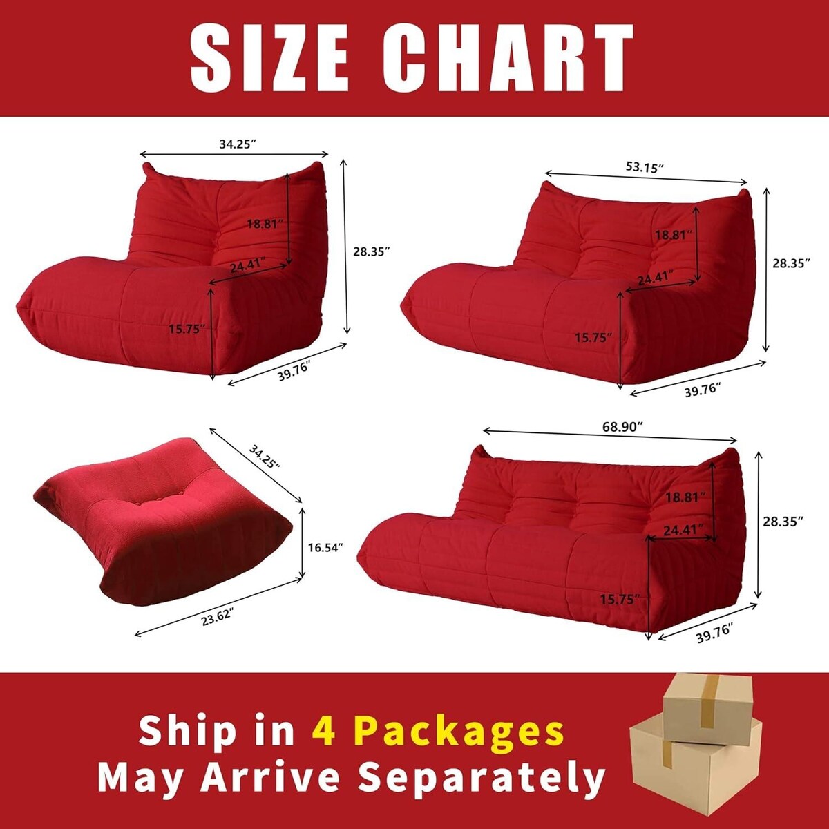 Ensembles de canapés poufs en velours Teddy