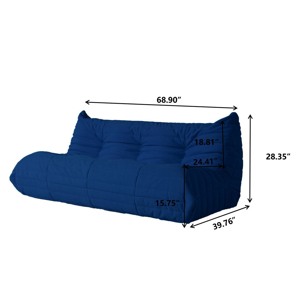 Ensembles de canapés poufs en velours Teddy