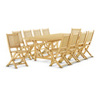 Ensemble de salle à manger d'extérieur Amazonia en bois de teck certifié FSC, 11 pièces - 10 à 11 couverts