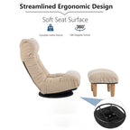 Ensemble fauteuil inclinable rembourré sans accoudoirs avec repose-pieds et appui-tête réglable