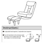 Ensemble fauteuil inclinable rembourré sans accoudoirs avec repose-pieds et appui-tête réglable