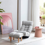 Ensemble fauteuil inclinable rembourré sans accoudoirs avec repose-pieds et appui-tête réglable