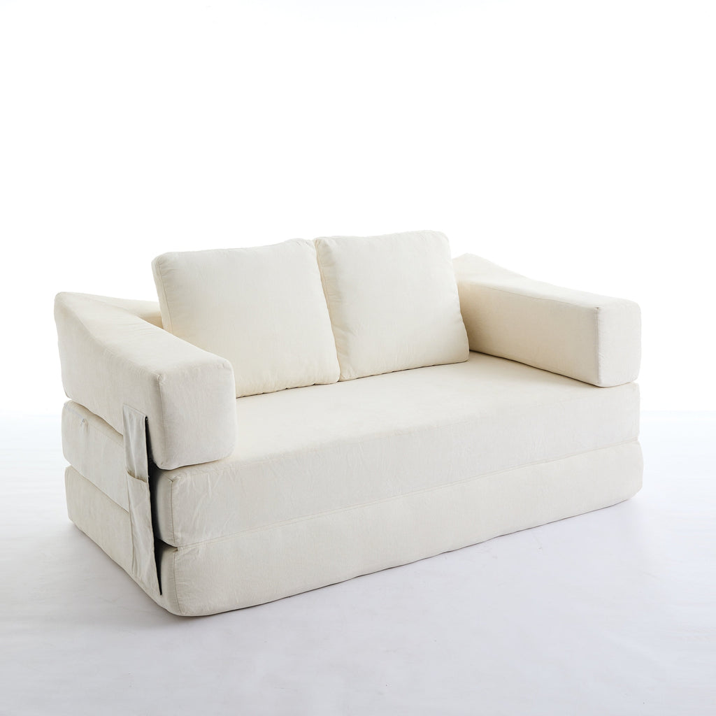 Canapé-lit convertible rembourré 70,87, fauteuil convertible, canapé de sol confortable pour salon, chambre, tissu chenille