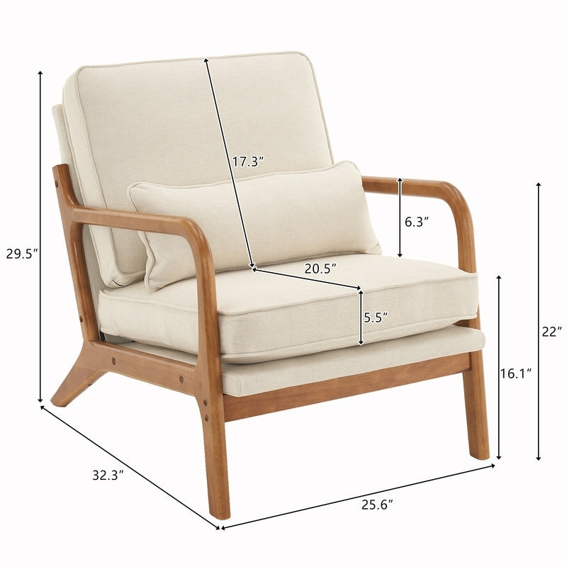 Fauteuil d'appoint capitonné de style moderne du milieu du siècle