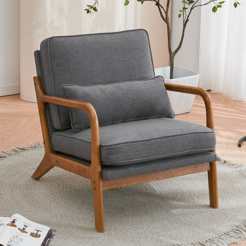 Fauteuil d'appoint capitonné de style moderne du milieu du siècle