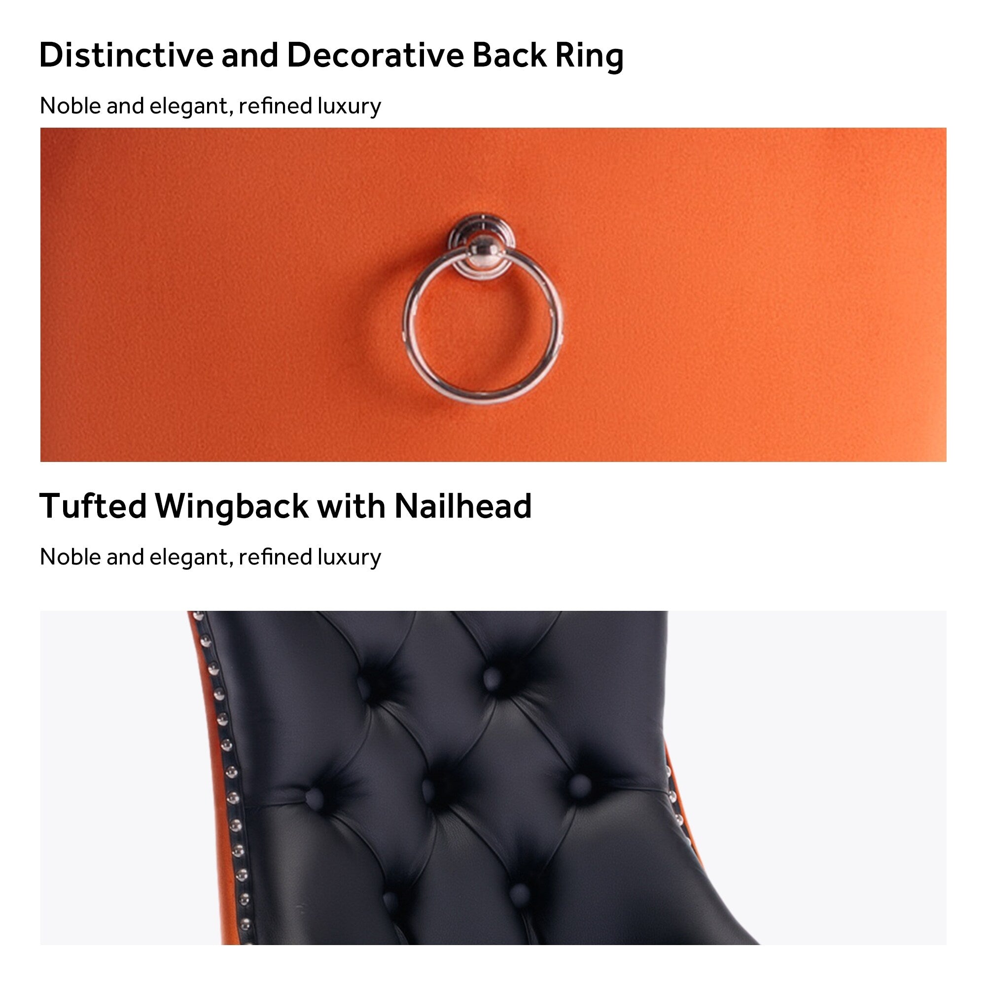 Lot de 6 chaises de salle à manger en velours capitonné avec pieds en bois massif.