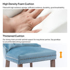 Lot de 6 chaises de salle à manger en velours capitonné avec pieds en bois massif.