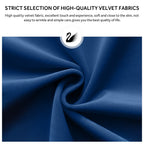 Lot de 6 chaises de salle à manger en velours capitonné avec pieds en bois massif.