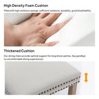 Lot de 6 chaises de salle à manger en velours capitonné avec pieds en bois massif.