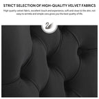 Lot de 6 chaises de salle à manger en velours capitonné avec pieds en bois massif.