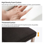 Lot de 6 chaises de salle à manger en velours capitonné avec pieds en bois massif.