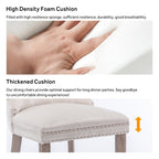 Lot de 6 chaises de salle à manger en velours capitonné avec pieds en bois massif.