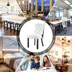 Lot de 6 chaises de salle à manger en velours capitonné avec pieds en bois massif.