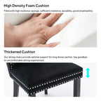 Lot de 6 chaises de salle à manger en velours capitonné avec pieds en bois massif.